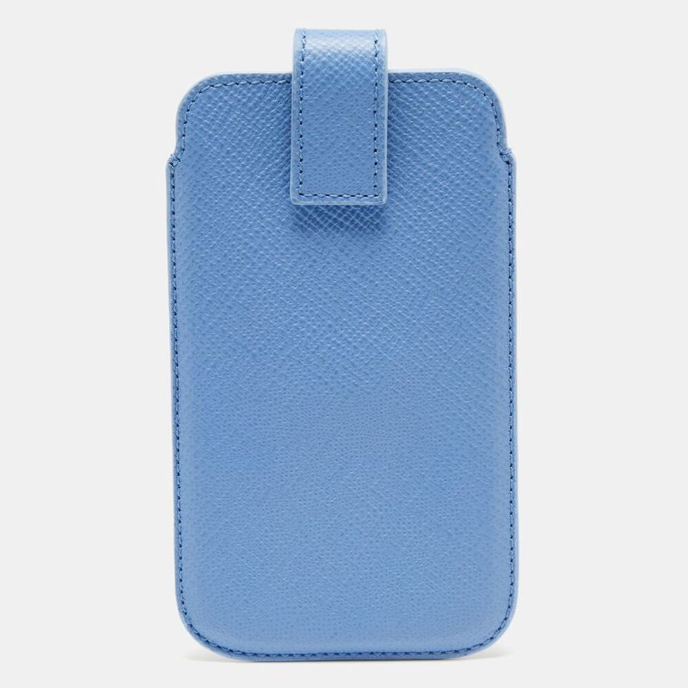 Smythson Blue Leather Phone Cover